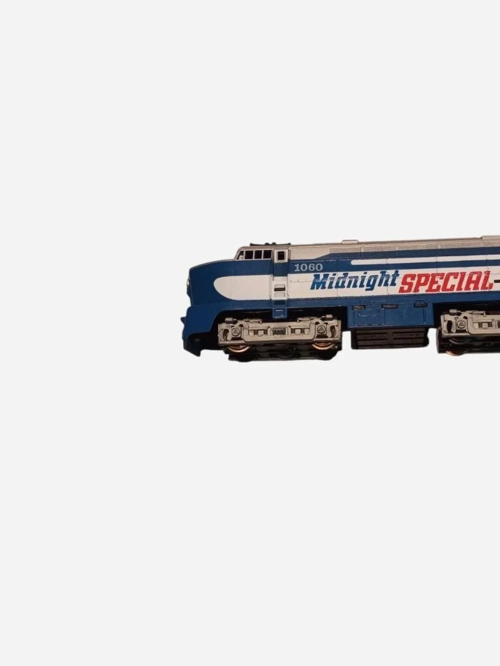 Midnight Special Blue & White Toy Train Locomotive